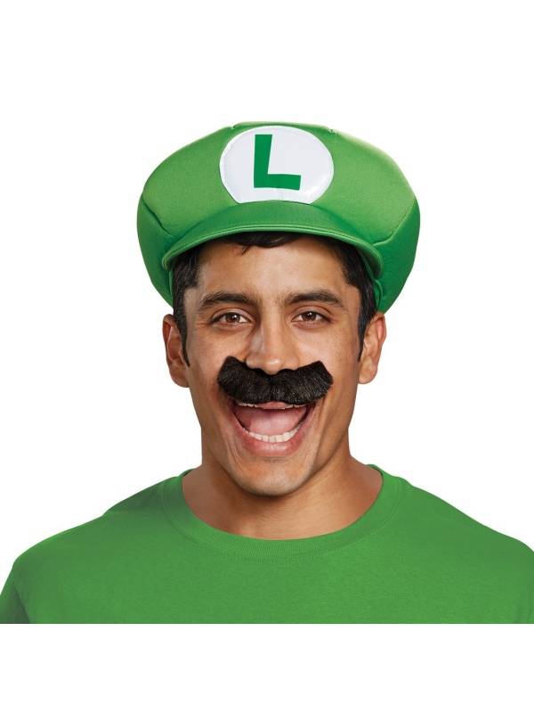 Super Mario™ – Kit Accessoires Luigi adulte (casquette + moustache adhésive) – Licence officielle
