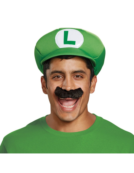 Super Mario™ – Kit Accessoires Luigi adulte (casquette + moustache adhésive) – Licence officielle