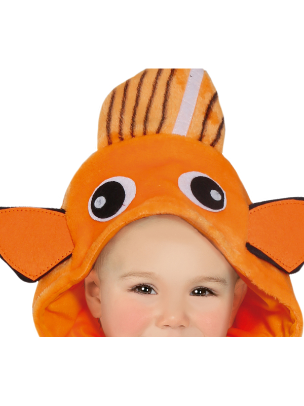Déguisement bébé Poisson Clown – Combinaison peluche à capuche (12–24 mois)