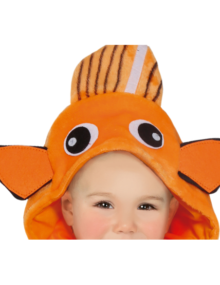 Déguisement bébé Poisson Clown – Combinaison peluche à capuche (12–24 mois)