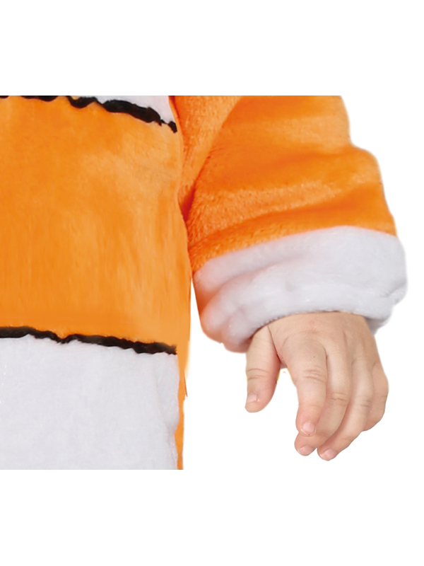 Déguisement bébé Poisson Clown – Combinaison peluche à capuche (12–24 mois)