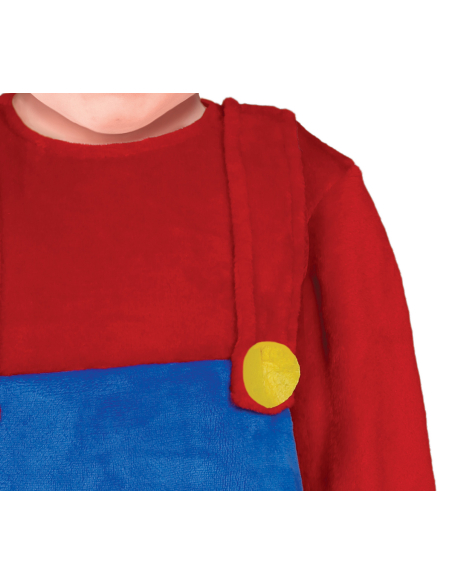 Déguisement bébé Petit Plombier Rouge & Bleu – Combinaison + chapeau (12 mois à 3 ans)