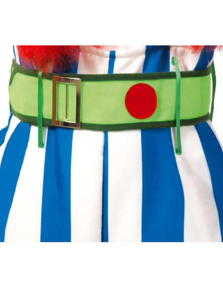 Déguisement gaulois costaud enfant (façon Obélix) – Pantalon rayé + t-shirt + ceinture