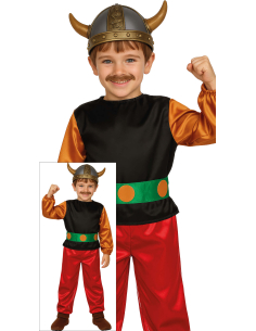 Déguisement Gaulois enfant type Astérix – Ceinture, pantalon & chemise (5/6 ans – 7/9 ans)