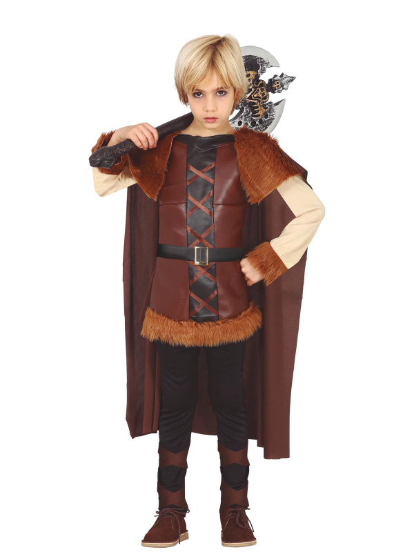 Déguisement Viking garçon enfant – Tunique, cape & pantalon