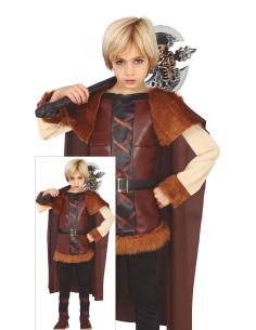 Déguisement Viking garçon enfant – Tunique, cape & pantalon