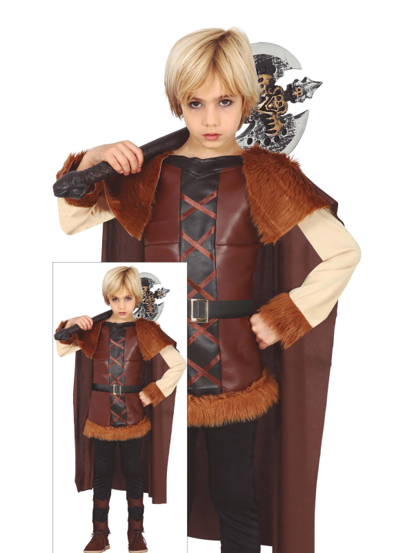 Déguisement Viking garçon enfant – Tunique, cape & pantalon
