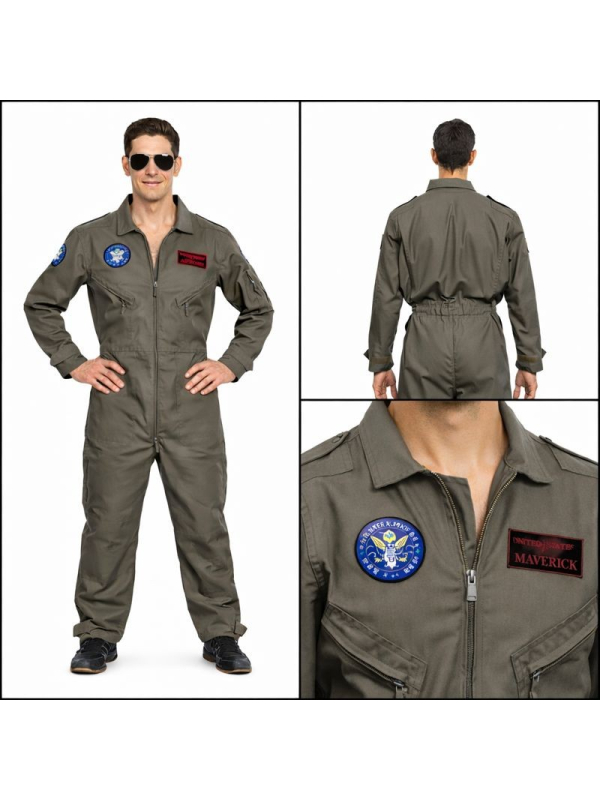 Déguisement Top Gun™ Maverick officiel homme – Combinaison pilote premium (M, L, XL)