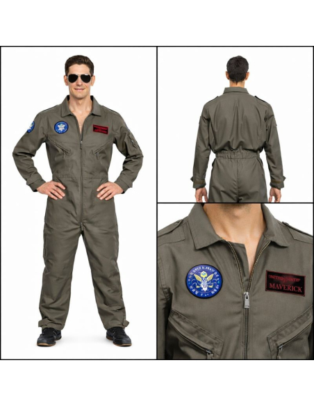 Déguisement Top Gun™ Maverick officiel homme – Combinaison pilote premium (M, L, XL)