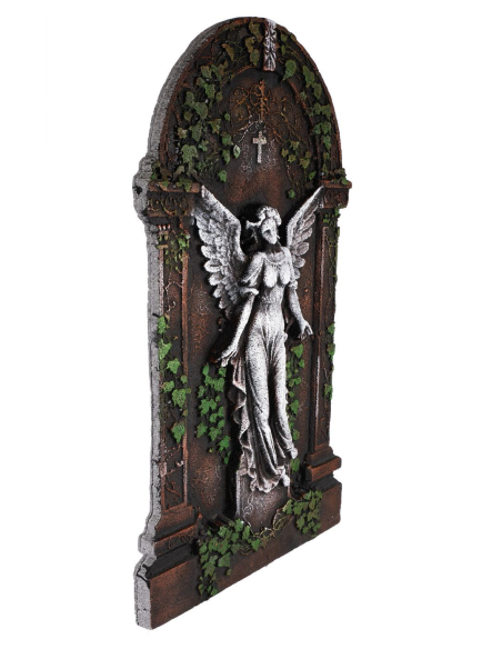 Pierre tombale Halloween ange gothique 91 cm – Déco cimetière avec lierr