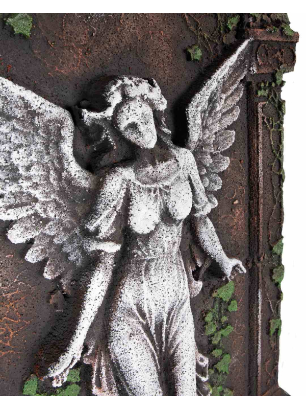 Pierre tombale Halloween ange gothique 91 cm – Déco cimetière avec lierr