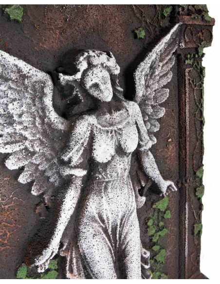 Pierre tombale Halloween ange gothique 91 cm – Déco cimetière avec lierr