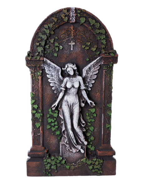 Pierre tombale Halloween ange gothique 91 cm – Déco cimetière avec lierr