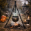 Chaudron Suspendu avec Trépied 140 cm – Décor de Sorcière Halloween Réaliste