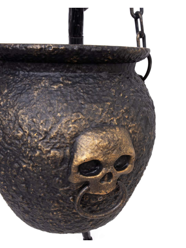 Chaudron Suspendu avec Trépied 140 cm – Décor de Sorcière Halloween Réaliste