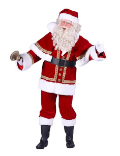 Costume Père Noël Professionnel Luxe – Velours Épais, Capeline & Housse – Tailles M à XXL 2