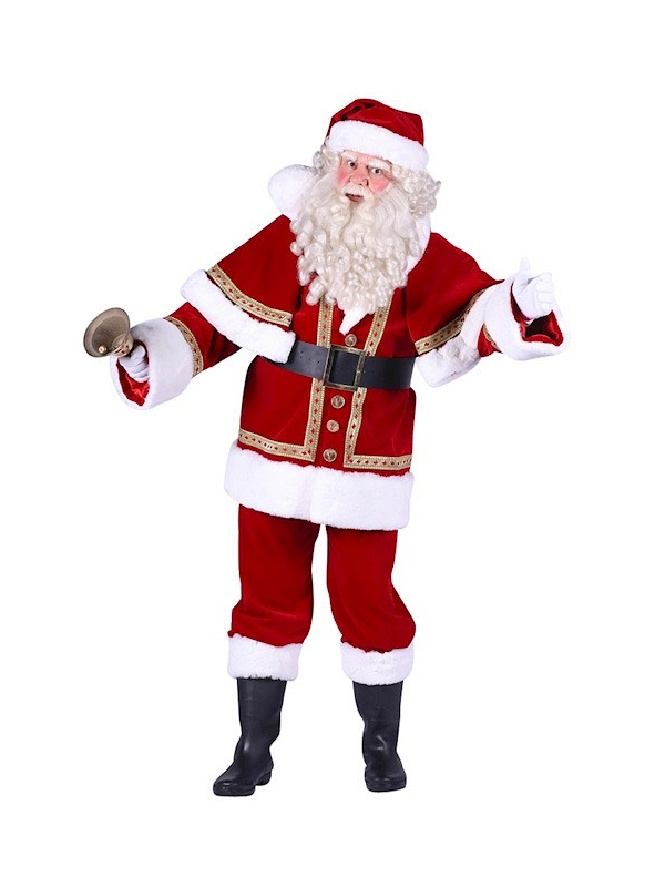Costume Père Noël Professionnel Luxe – Velours Épais, Capeline & Housse – Tailles M à XXL