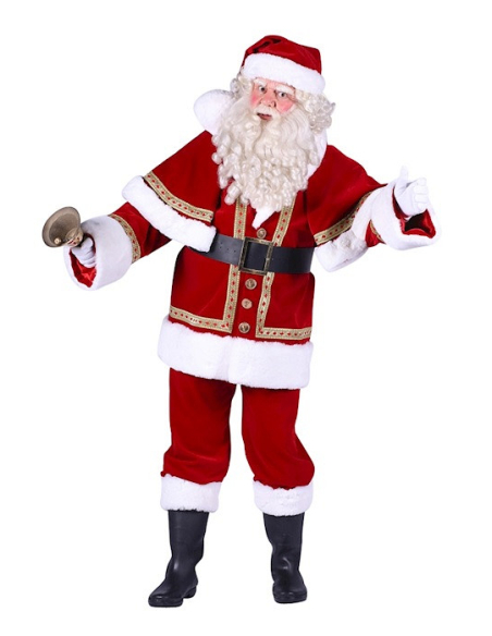 Costume Père Noël Professionnel Luxe – Velours Épais, Capeline & Housse – Tailles M à XXL