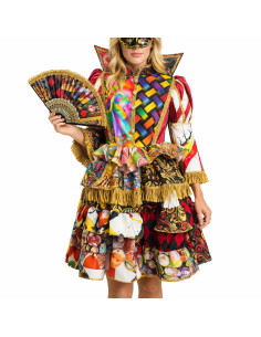 Robe “Princesse Patchwork” – Costume Carnaval de Venise femme haut de gamme (Baroque & Arlequin) 2
