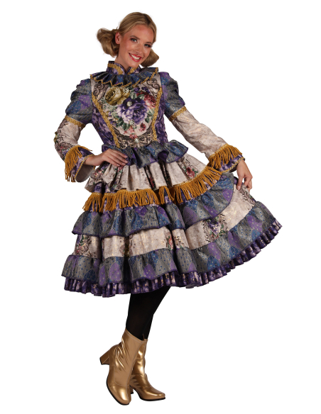 Robe “Constanze” parme & doré – Costume Carnaval de Venise femme haut de gamme (XS à XXL)