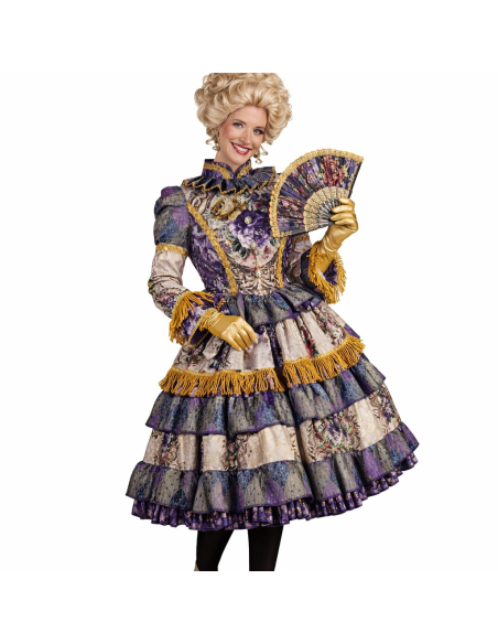 Robe “Constanze” parme & doré – Costume Carnaval de Venise femme haut de gamme (XS à XXL)