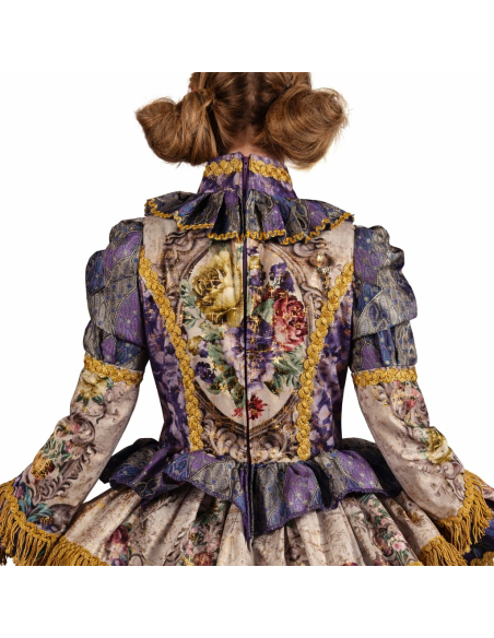 Robe “Constanze” parme & doré – Costume Carnaval de Venise femme haut de gamme (XS à XXL)