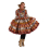 Robe Carnaval de Venise femme haut de gamme cuivré & doré – Col montant, galons & franges