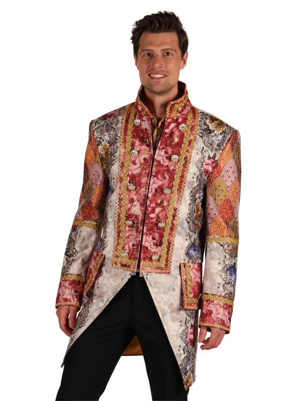 Veste baroque homme Amadeus cuivre & beige – Costume de marquis haute qualité (Carnaval de Venise)