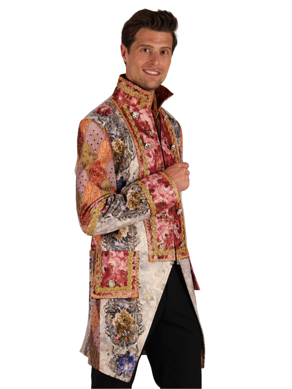 Veste baroque homme Amadeus cuivre & beige – Costume de marquis haute qualité (Carnaval de Venise)