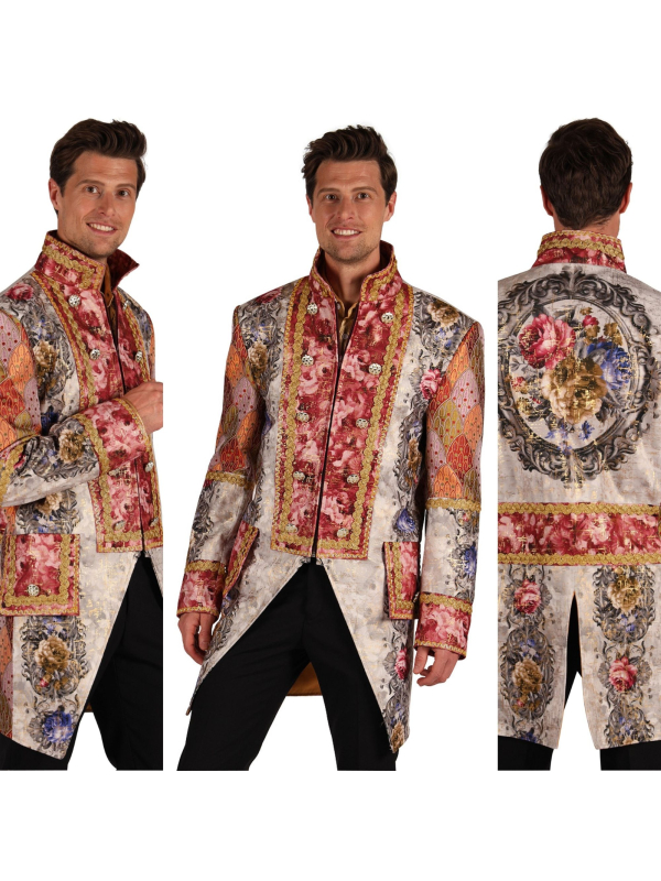 Veste baroque homme Amadeus cuivre & beige –...