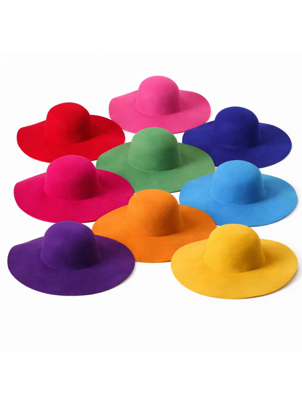 Capeline femme feutrée à large bord – Taille 57 – 8 couleurs