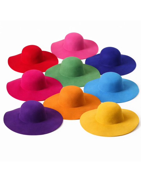 Capeline femme feutrée à large bord – Taille 57 – 8 couleurs