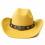 Bande décorative western pour chapeau cowboy – simili cuir brun, conchos turquoise & étoile métal