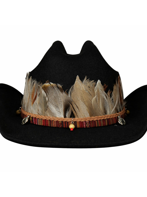 Ornement Western à Plumes pour Chapeau Cowboy – Adultes