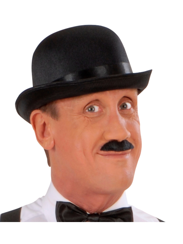 Chapeau melon noir adulte – Taille unique en polyester