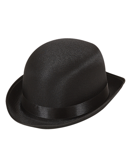 Chapeau melon noir adulte – Taille unique en polyester
