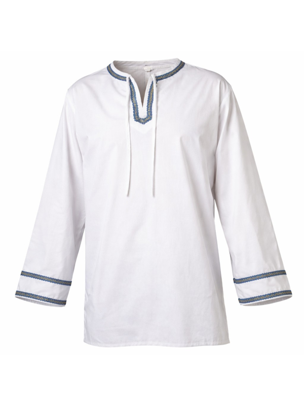 Chemise médiévale blanche en coton – Style Renaissance / Troubadour