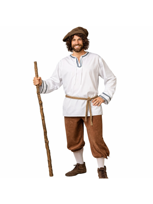 Chemise médiévale blanche en coton – Style Renaissance / Troubadour