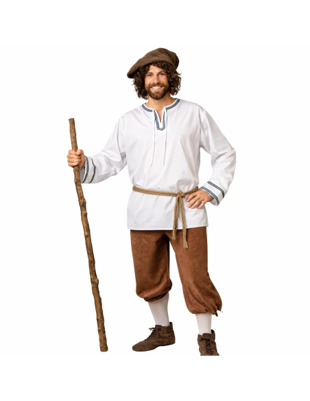 Chemise médiévale blanche en coton – Style Renaissance / Troubadour