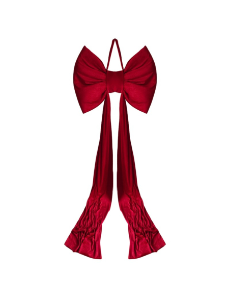 Nœud velours rouge XXL 220 cm – Décoration Noël porte & vitrine