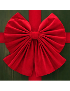 Nœud de porte Noël velours rouge