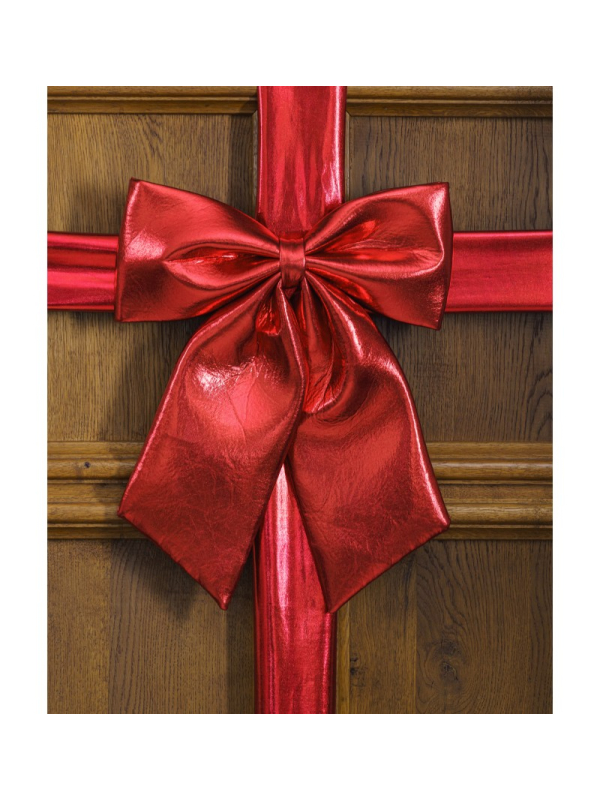 Nœud de porte Noël brillant rouge