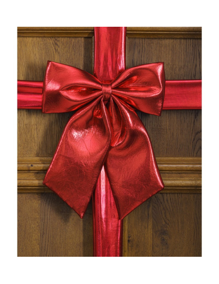 Nœud de porte Noël brillant rouge