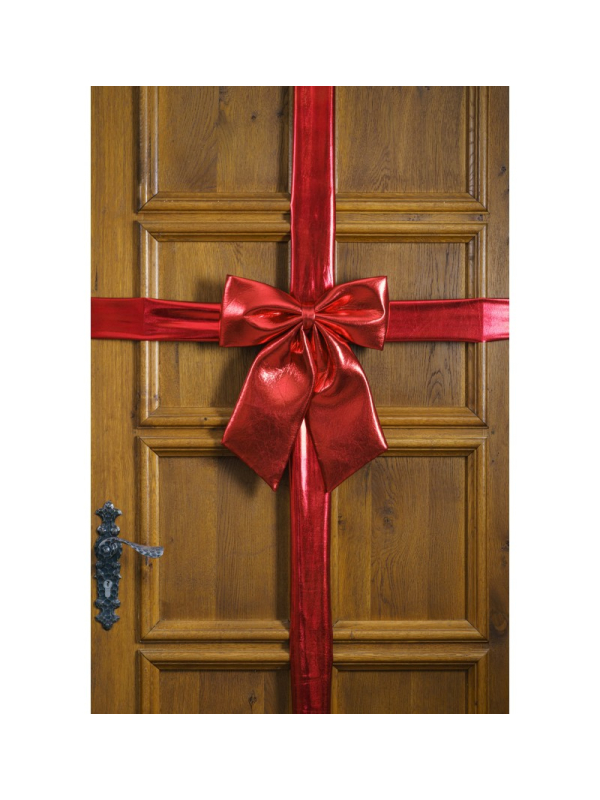 Nœud de porte Noël brillant rouge