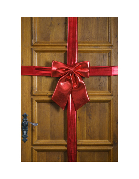 Nœud de porte Noël brillant rouge