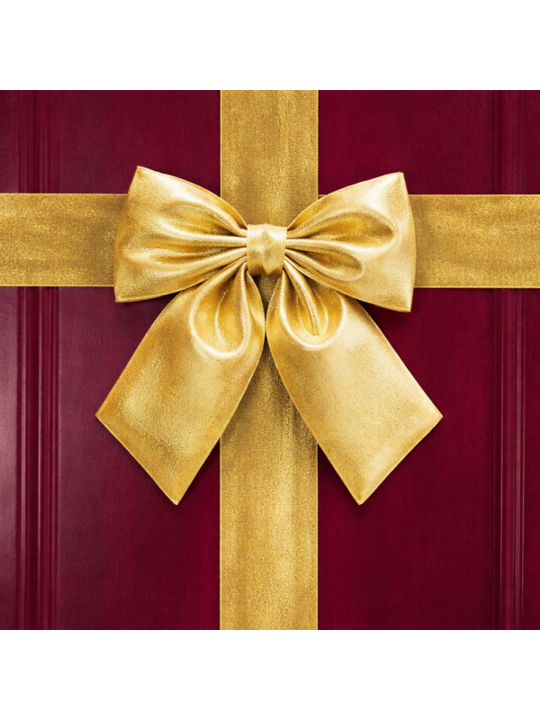 Nœud de porte Noël brillant or