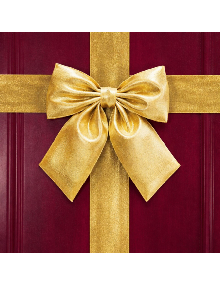 Nœud de porte Noël brillant or