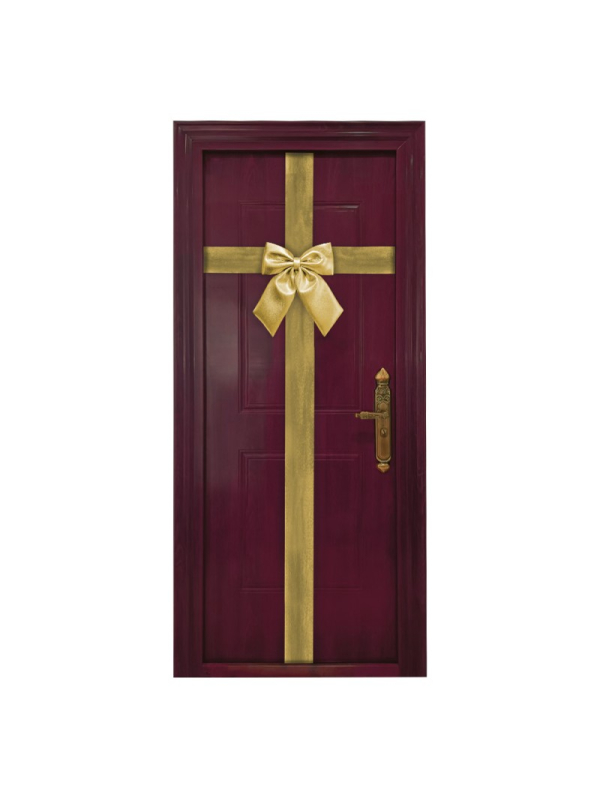 Nœud de porte Noël brillant rouge ou or – 33 x...