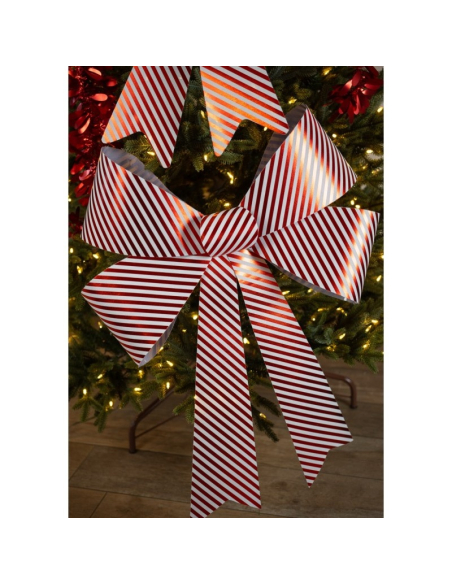 Décoration Noël : nœud géant Candy Stripes PVC 71×86 cm