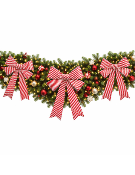 Décoration Noël : nœud géant Candy Stripes PVC 71×86 cm